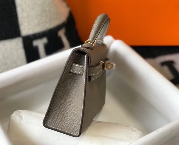 High Quality Luxury Hermes Kelly Mini Ii Bag In Gris product detail