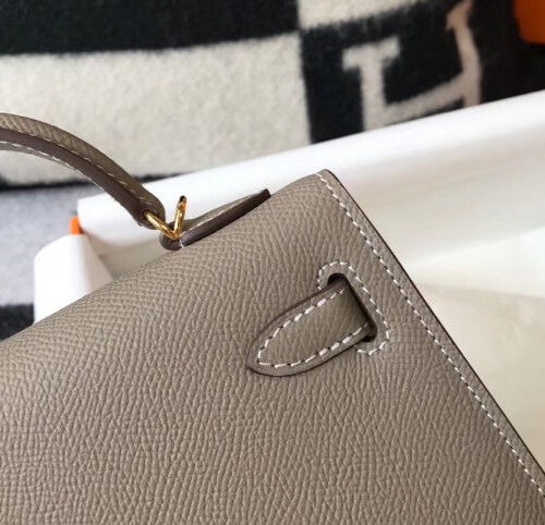 High Quality Luxury Hermes Kelly Mini Ii Bag In Gris product detail