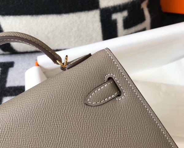 High Quality Luxury Hermes Kelly Mini Ii Bag In Gris product detail