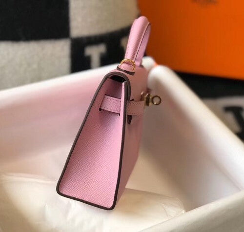 High Quality Luxury Hermes Kelly Mini Ii Bag In Mauve Sylvestre product detail