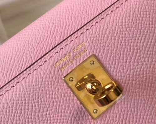High Quality Luxury Hermes Kelly Mini Ii Bag In Mauve Sylvestre product detail
