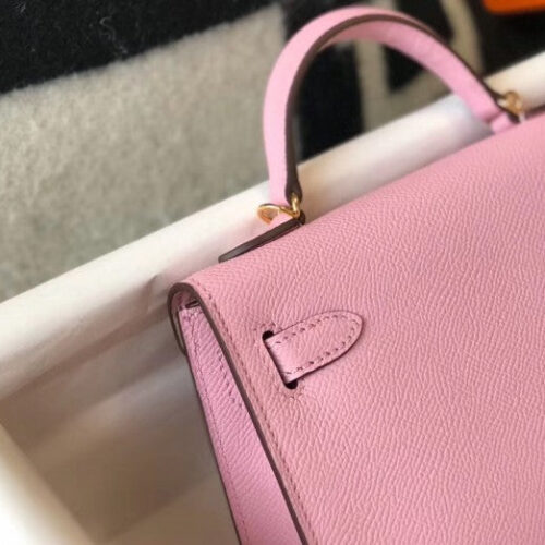 High Quality Luxury Hermes Kelly Mini Ii Bag In Mauve Sylvestre product detail