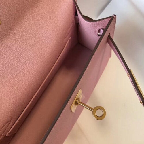High Quality Luxury Hermes Kelly Mini Ii Bag In Mauve Sylvestre product detail