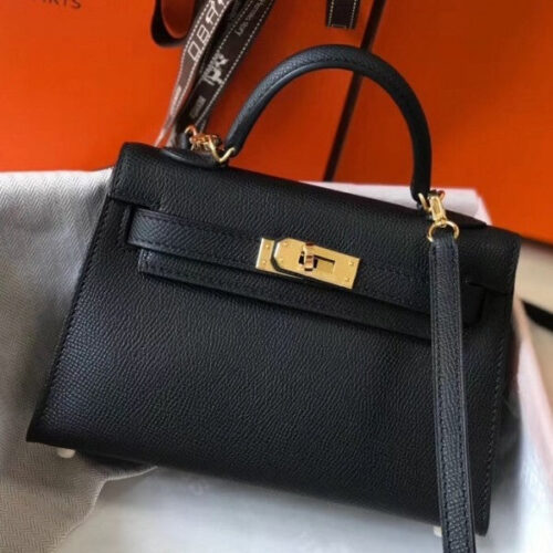 High Quality Luxury Hermes Kelly Mini Ii Bag In Black