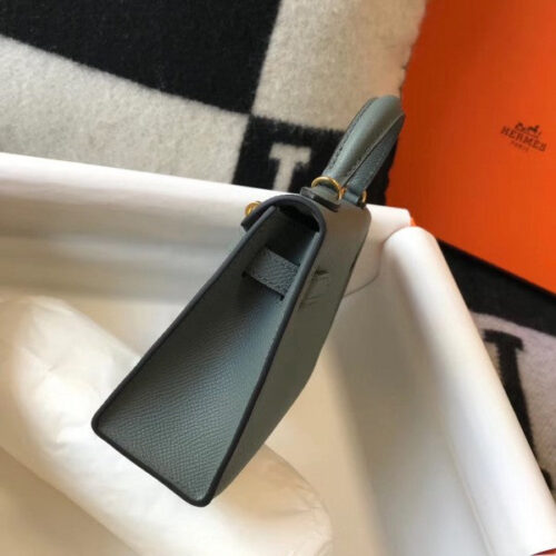High Quality Luxury Hermes Kelly Mini Ii Bag In Vert Amande product detail