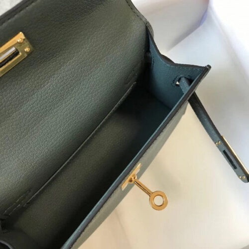High Quality Luxury Hermes Kelly Mini Ii Bag In Vert Amande product detail
