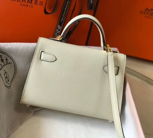High Quality Luxury Hermes Kelly Mini Ii Bag In White alternate view