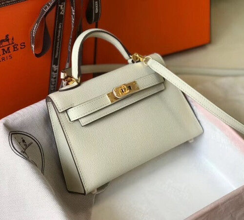 High Quality Luxury Hermes Kelly Mini Ii Bag In White product detail