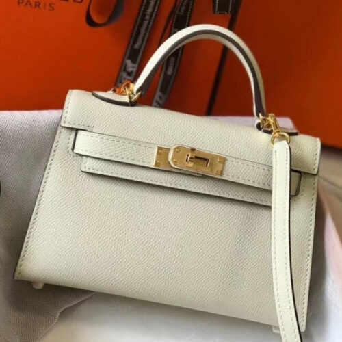 High Quality Luxury Hermes Kelly Mini Ii Bag In White