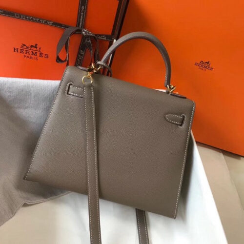 High Quality Luxury Hermes Kelly 25Cm Sellier Bag In Taupe alternate view