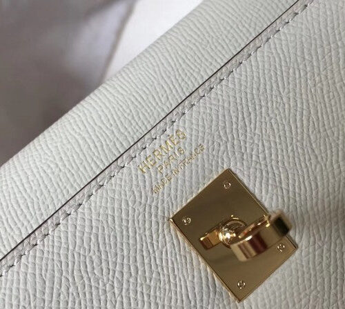 High Quality Luxury Hermes Kelly 25Cm Sellier Bag In White product detail