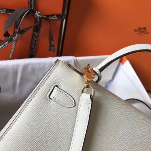 High Quality Luxury Hermes Kelly 25Cm Sellier Bag In White product detail