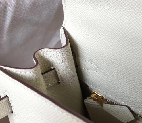 High Quality Luxury Hermes Kelly 25Cm Sellier Bag In White product detail
