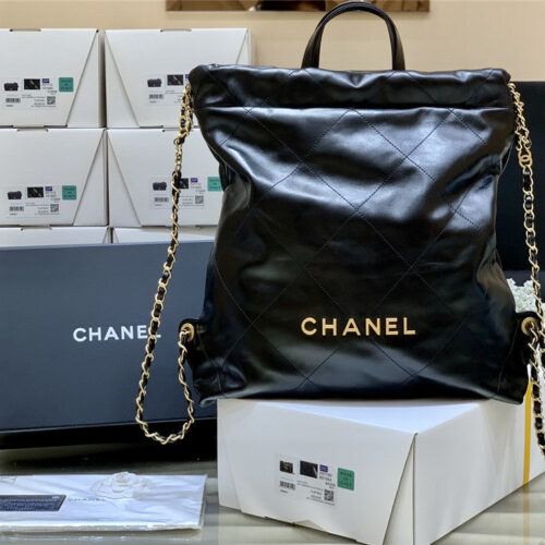 High Quality Luxury Chanel 22 Large Handbag Black alternate view
