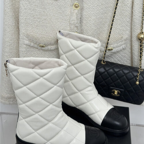 High Quality Luxury Chanel Rhombus Platform Boots – Style 43206
