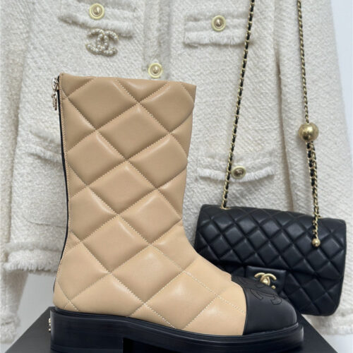 High Quality Luxury Chanel Rhombus Platform Boots – Style 81062 product detail