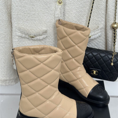 High Quality Luxury Chanel Rhombus Platform Boots – Style 81062