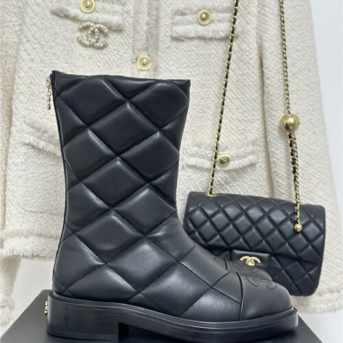 High Quality Luxury Chanel Rhombus Platform Boots – Style 84454 product detail