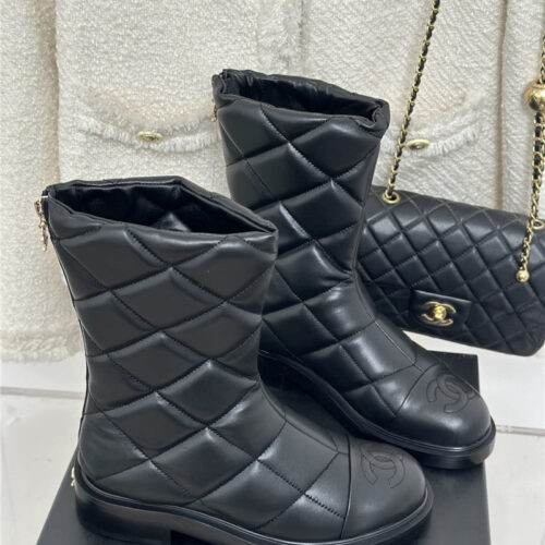 High Quality Luxury Chanel Rhombus Platform Boots – Style 84454