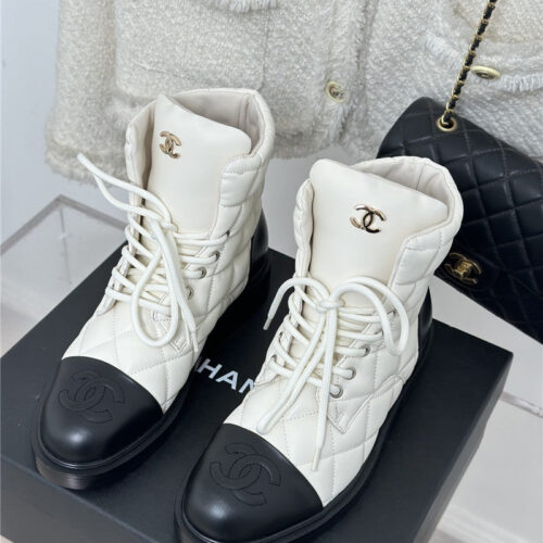 High Quality Luxury Chanel Rhombus Platform Boots alternate view