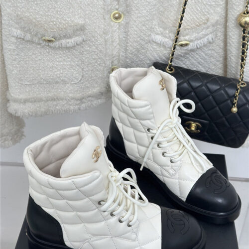 High Quality Luxury Chanel Rhombus Platform Boots
