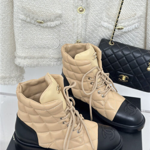 High Quality Luxury Chanel Rhombus Platform Boots – Style 25702