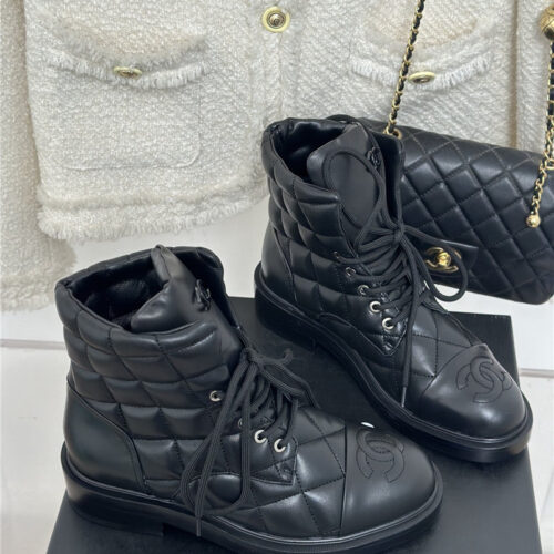 High Quality Luxury Chanel Rhombus Platform Boots – Style 63558