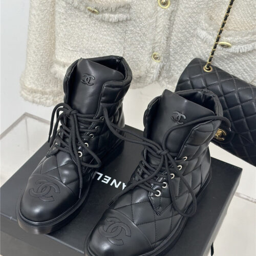 High Quality Luxury Chanel Rhombus Platform Boots – Style 63558 alternate view