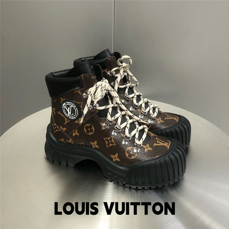 High Quality Luxury Louis Vuitton Ruby Flat Ranger Shoes – Style 08643
