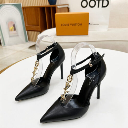 High Quality Luxury Louis Vuitton Metal Chain High Heels – Style 90083