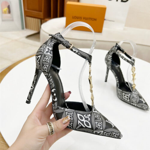 High Quality Luxury Louis Vuitton Metal Chain High Heels – Style 53923 alternate view