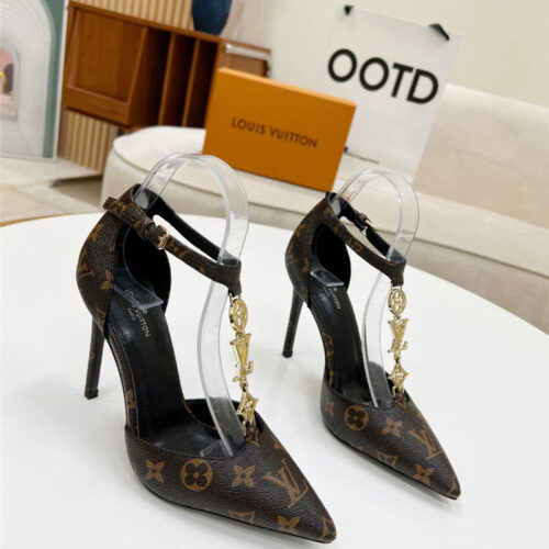 High Quality Luxury Louis Vuitton Metal Chain High Heels – Style 88387 product detail