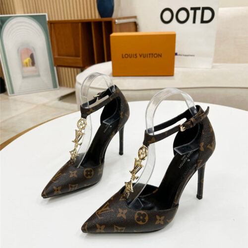 High Quality Luxury Louis Vuitton Metal Chain High Heels – Style 88387