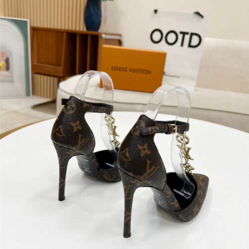 High Quality Luxury Louis Vuitton Metal Chain High Heels – Style 88387 product detail