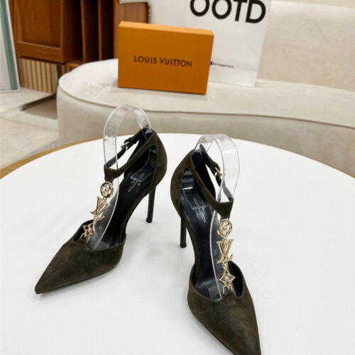 High Quality Luxury Louis Vuitton Metal Chain High Heels