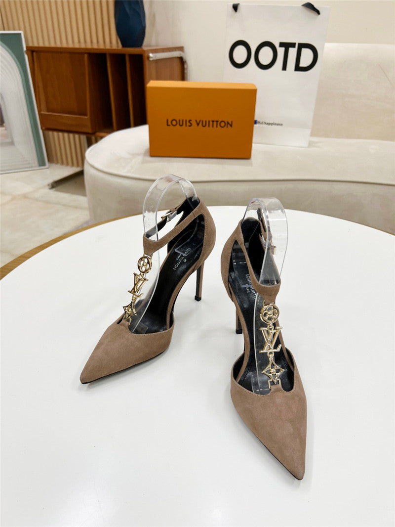 High Quality Luxury Louis Vuitton Metal Chain High Heels – Style 22851 product detail