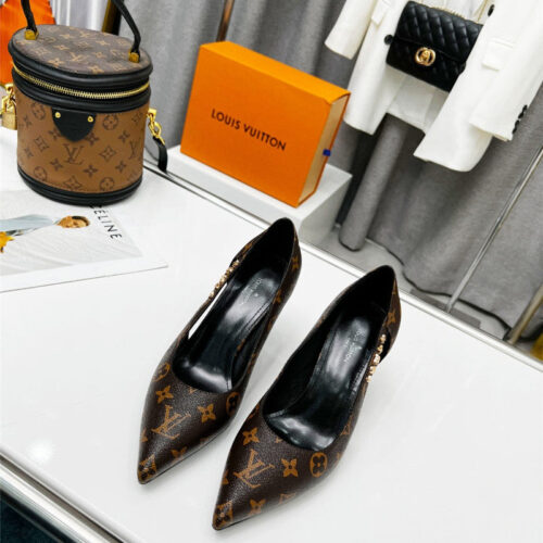 High Quality Luxury Louis Vuitton Metal Buckle High Heels – Style 00259 product detail