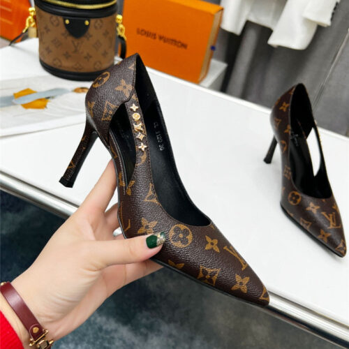 High Quality Luxury Louis Vuitton Metal Buckle High Heels – Style 00259 alternate view