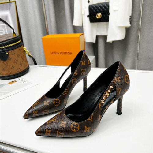 High Quality Luxury Louis Vuitton Metal Buckle High Heels – Style 00259