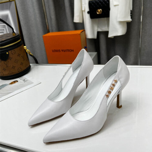 High Quality Luxury Louis Vuitton Metal Buckle High Heels – Style 69187