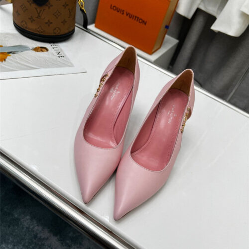 High Quality Luxury Louis Vuitton Metal Buckle High Heels – Style 70883 product detail
