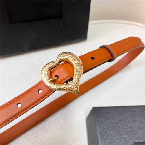 High Quality Luxury YSL Leather Heart Pin Buckle Belt product detail