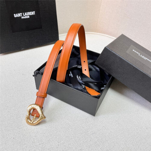 High Quality Luxury YSL Leather Heart Pin Buckle Belt product detail