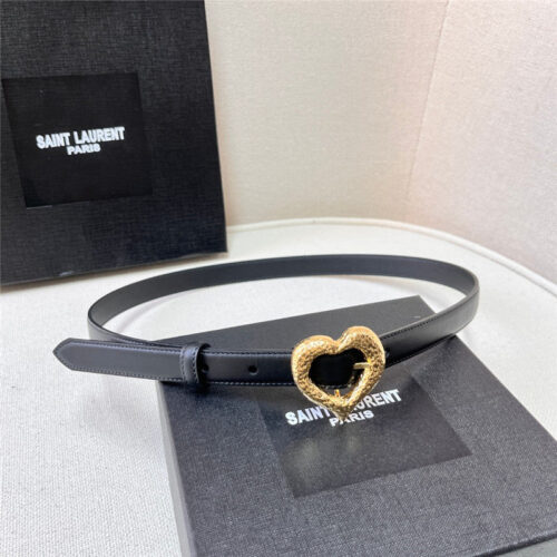 High Quality Luxury YSL Leather Heart Pin Buckle Belt – Style 60966