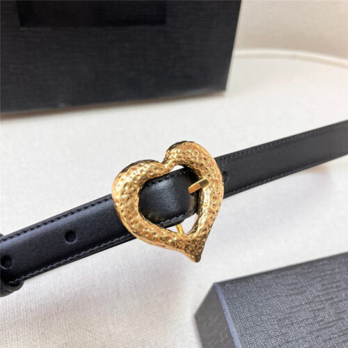 High Quality Luxury YSL Leather Heart Pin Buckle Belt – Style 60966 product detail