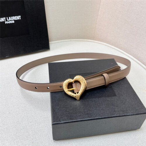 High Quality Luxury YSL Leather Heart Pin Buckle Belt – Style 26502 alternate view