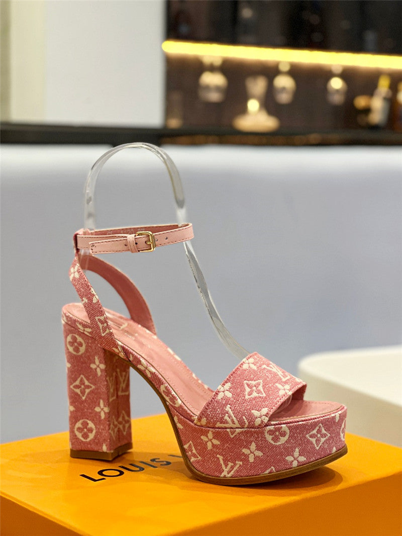 High Quality Luxury Louis Vuitton High Imitation Platform High Heel Sandals – Style 63619 product detail