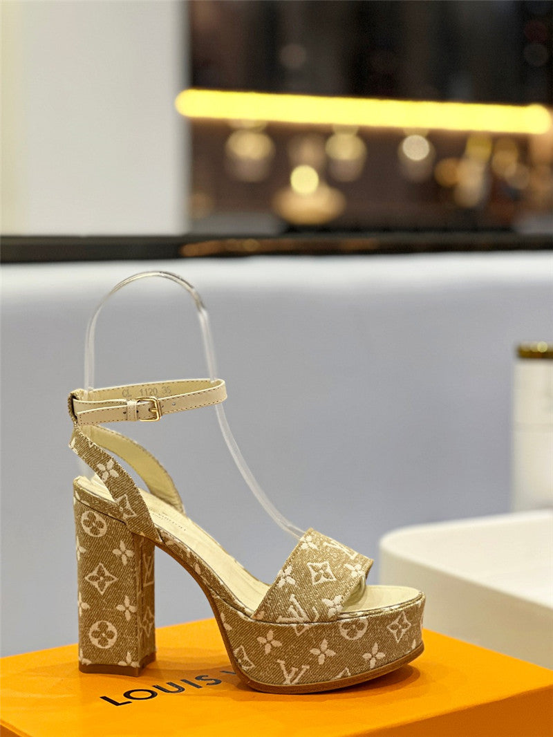 High Quality Luxury Louis Vuitton High Imitation Platform High Heel Sandals – Style 27459 product detail