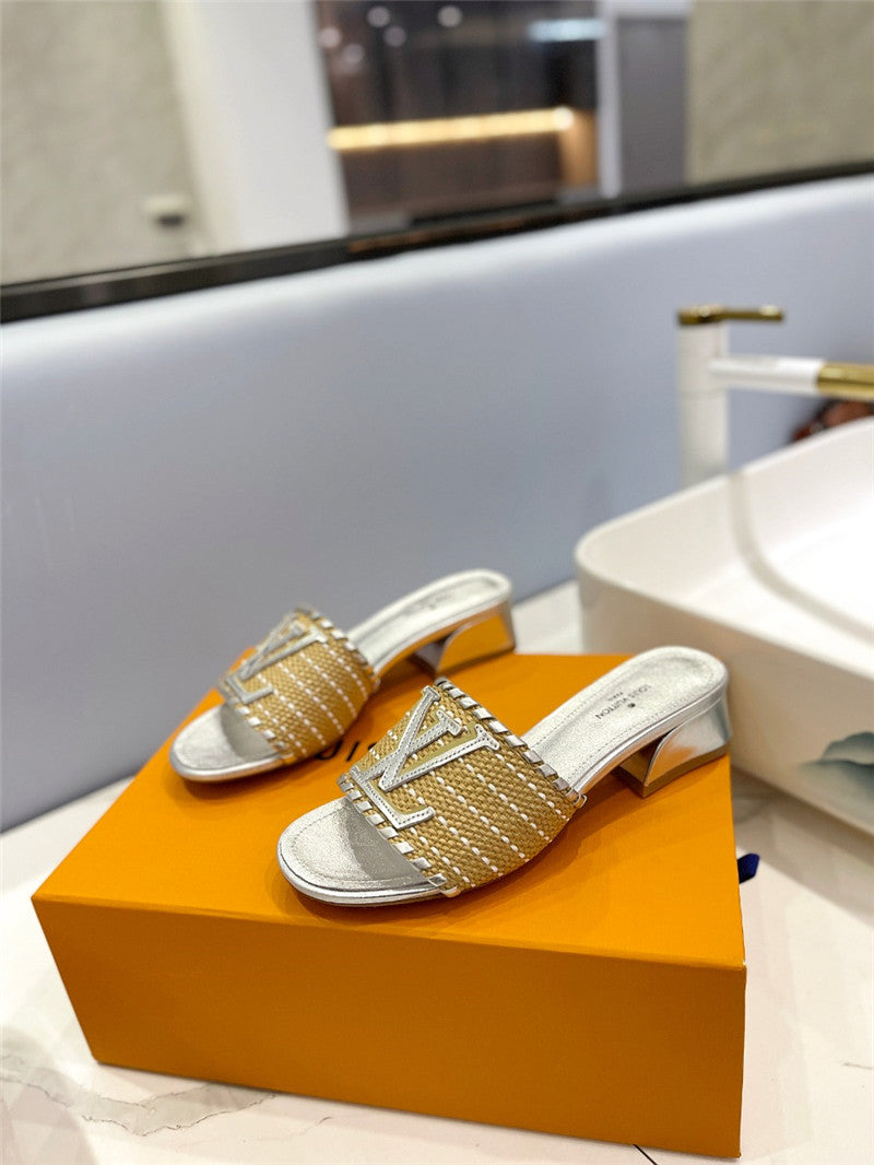 High Quality Luxury Louis Vuitton Catwalk Style British Retro Slippers