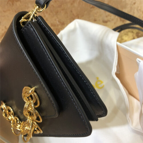 High Quality Luxury Chloe Drew Bijou Leather Clutch Bag Black alternate view
